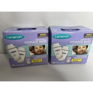 Lansinoh Breastmilk Storage Bags 100 Count X 2  200 Total Bags Brand New In Box